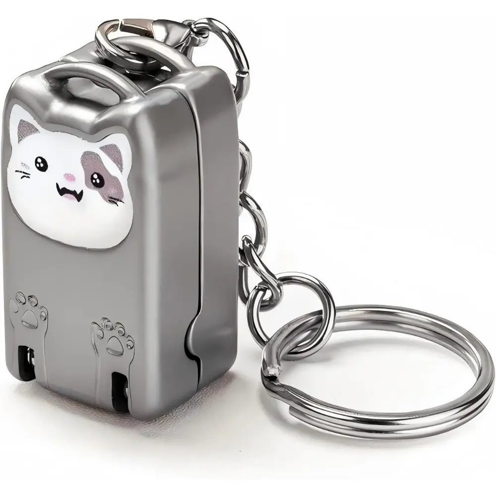 Cute Cat Design Foldable Nail Clippers Keychain Set, Mini Portable Handy Compact Travel Manicure Tools, 1/3 Piece Luggage Accessory Kit