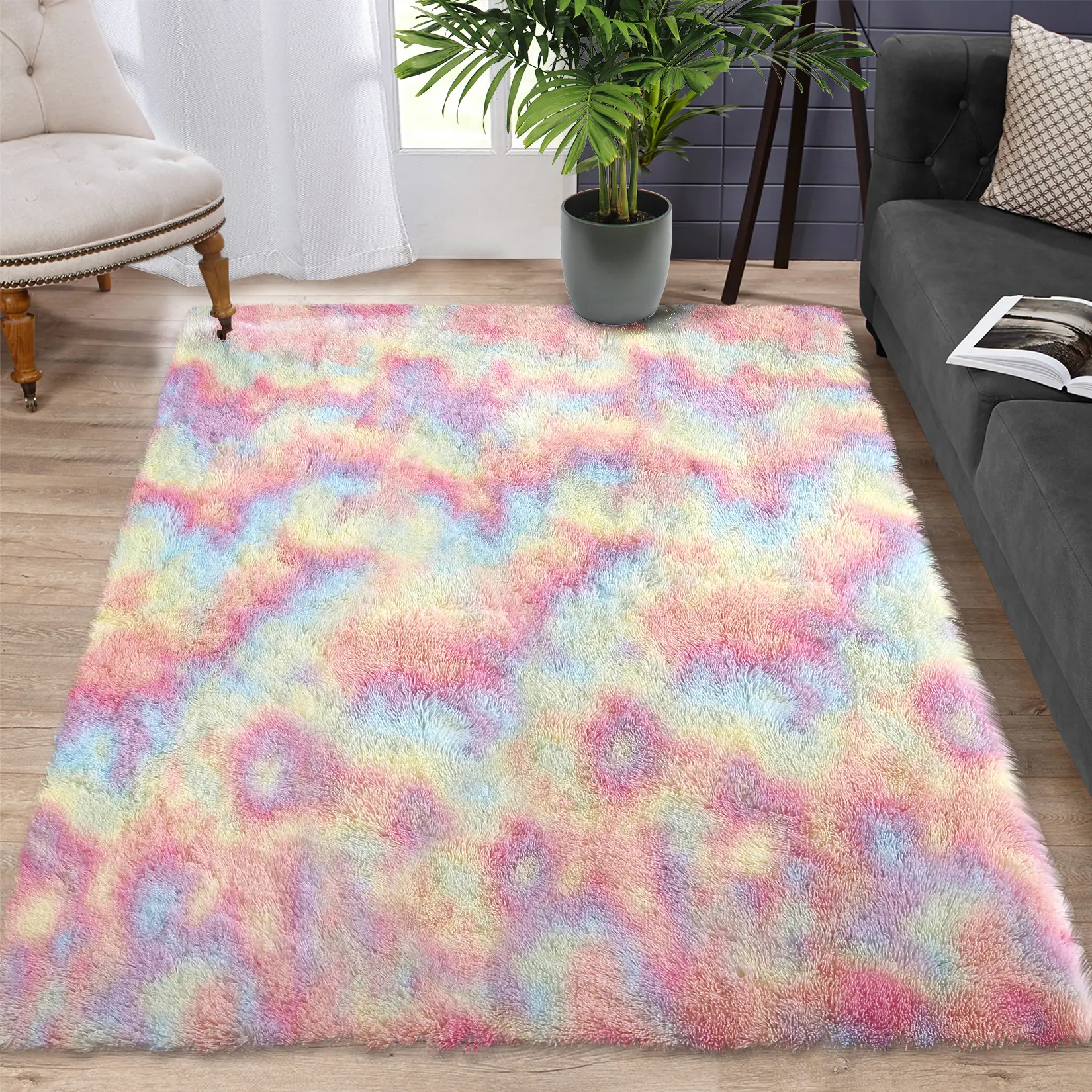 Garvee Ultra-Soft Shaggy Area Rug - Cozy Soft, Cozy Modern Floor Carpet for Living Room or Bedroom, Large Comfort Rug - 9x12 ft