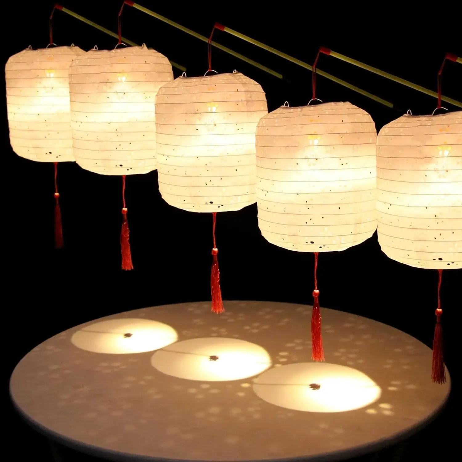 5 count Paper Lanterns White with LED Lights,Cute 6 Inch Lantern Colorful  Paper Lanterns Lamp for Lunar  Year Spring Ceremony Wedding,Mid-Autumn, Party Decoration