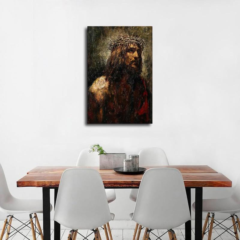 Spiritual Jesus Art for Home & Cafe – A Canvas Print Depicting "The Passion of The Christ" in Artistic Style, Designed to Inspire Reverence in Bedrooms, Living Rooms, Garages, or Commercial Spaces Like Cafes and Lounges. Spiritual Jesus Art for Home & Cafe – A Canvas Print Depicting "The Passion of The Christ" in Artistic Style, Designed to Inspire Reverence in Bedrooms, Living Rooms, Garages, or Commercial Spaces Like Cafes and Lounges.