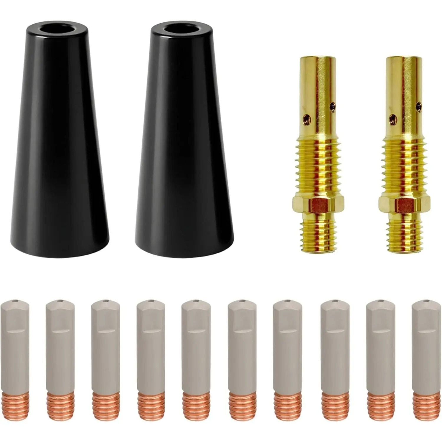 14pcs Non-Stick Coating Flux Core Gasless Nozzle Kit - .035" MIG Welder Tips Accessories, Compatible with Multiple Models, Gasless Kit