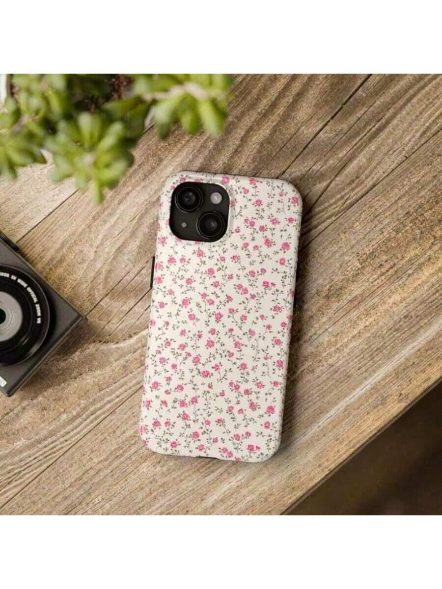 Floral Pattern Film Mobile Phone Case Is Suitable For IPhone 16/15/14/13/12 Pro Max 14 15 16 Plus 11 Thickened Double-Layer TPU + PC Material 2-In-1 Shockproof And Drop-Proof Protective Case, Providing Strong Protection,Suitable For IPhone 17 Air