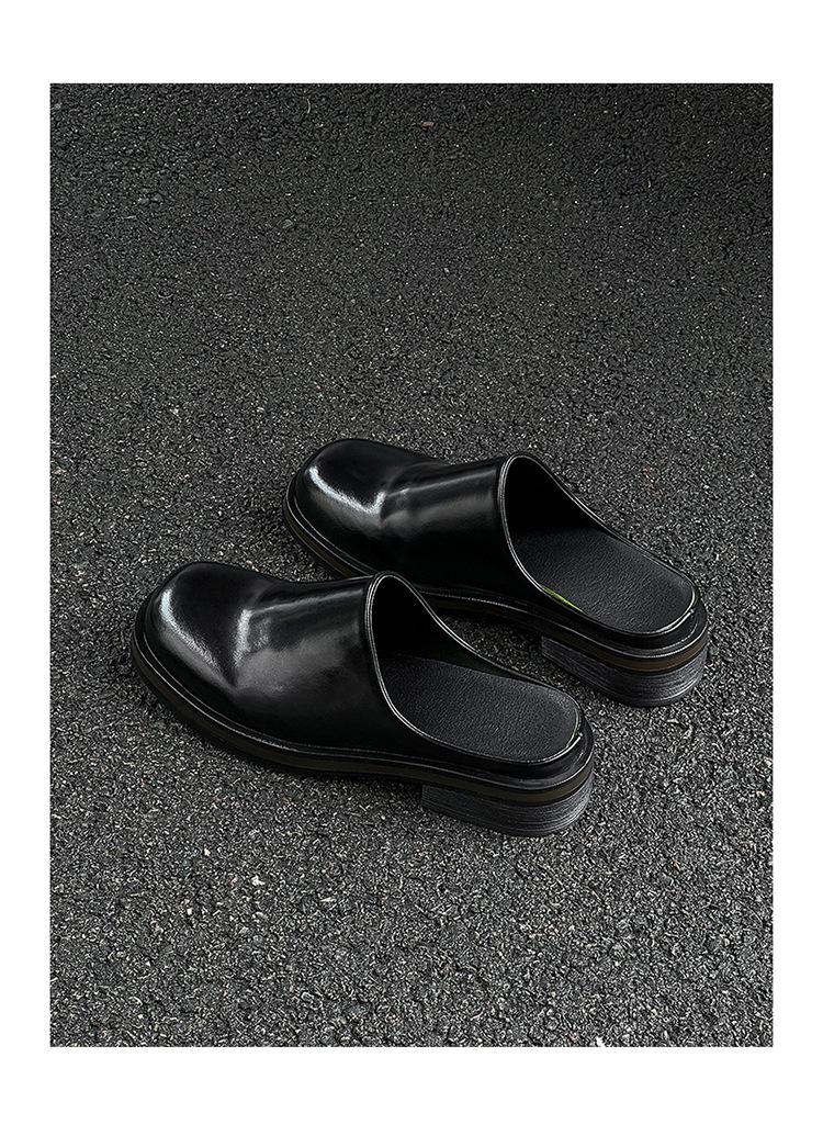 Men's Shoes 2026 New Summer Men's Big Head Muller Toe Box for Outdoors Boken Shoes Tide Half Slippers Slip-on,Gift brown Footwear