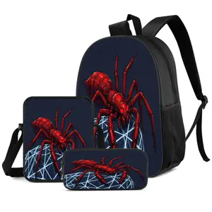 Three-piece backpack set, suitable for all occasions, includes a backpack, laptop bag, and accessory bag, with adjustable thickened shoulder straps and reinforced zippers, ideal for work, travel, and gaming - a stylish backpack for teens and young adults