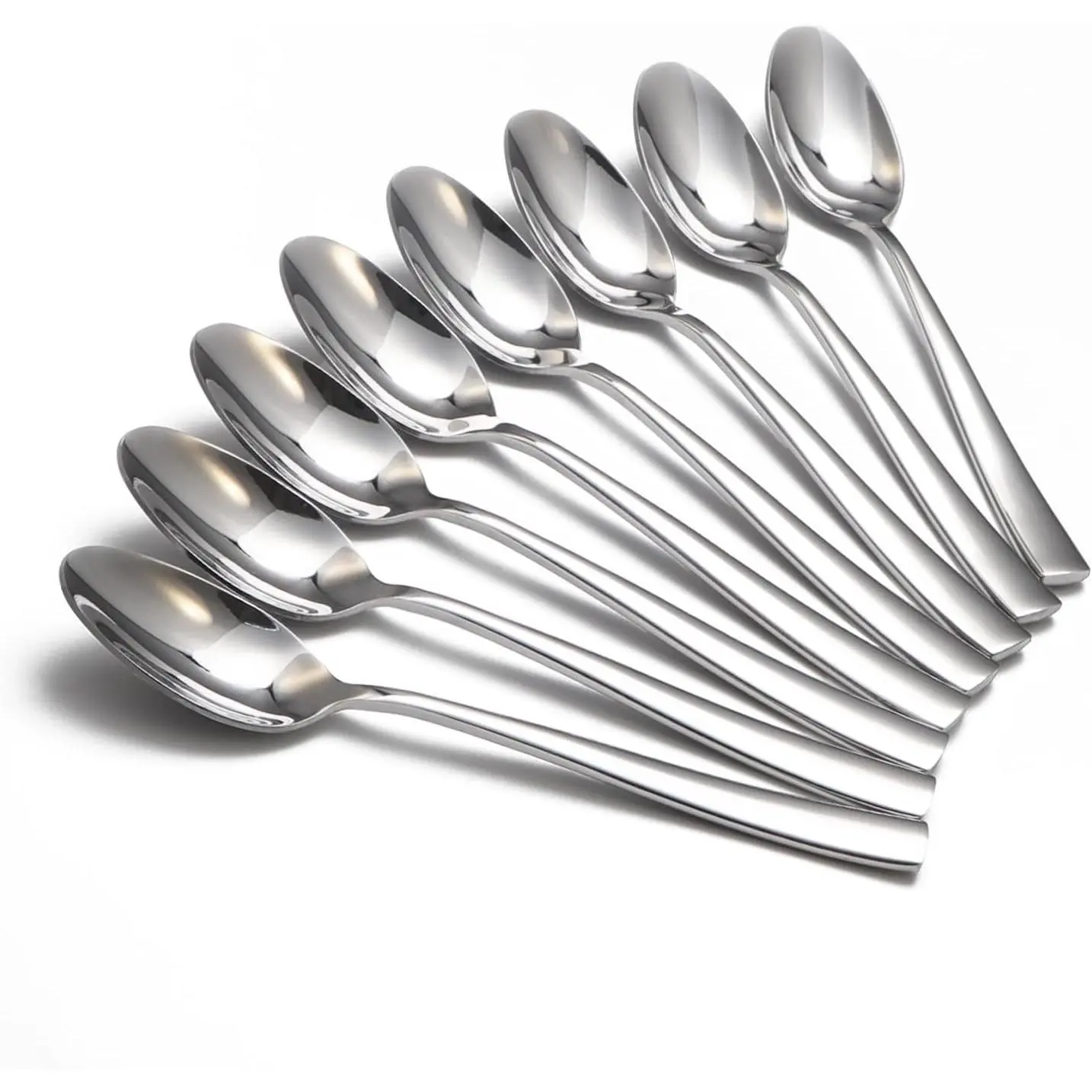 8-Piece 7 Inch Stainless Steel Spoons Set, Silverware Teaspoon Tablespoon for Home, Kitchen or Restaurant, Dishwasher Safe