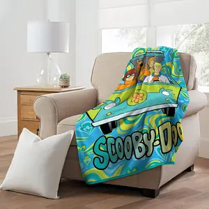 Northwest Scooby Doo Micro Raschel Blanket, Groovy Baby, Flannel Blanket for Super Soft Decor/Couch/Bedroom, Great Gift for Kids, Family and Friends