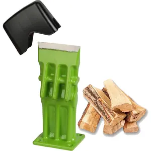 SPEED FORCE Firewood Kindling Log Wood Splitter – No Axe! Wedge Point Splits Firewood, 3 Inch Green with Safety Cover