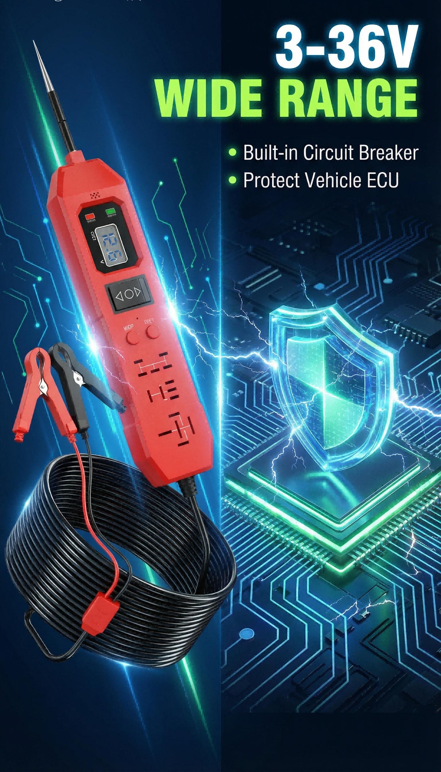 3 in 1 Power Circuit Probe Tester,3.5-36V DC Circuit Tester Automotive,Test Light,relay tester , Fuse & Voltage Tester,Automotive Short Circuit Breake Finder Electrical Tools summerwins,summerwins