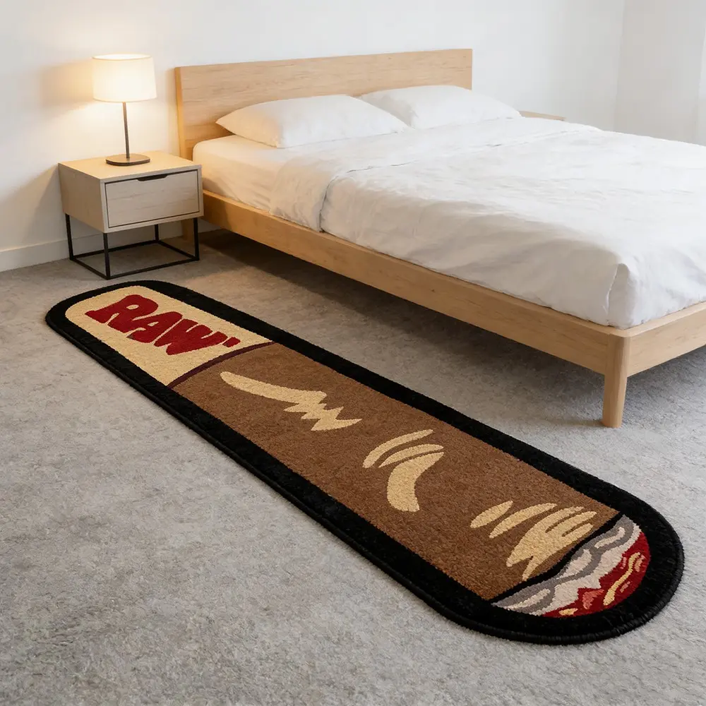 Creative Cigar Long Rug, Soft Comfortable Washable Carpet for Bedroom Bedside, Living Room, Hallway Home Decor, Home Decorative Rug