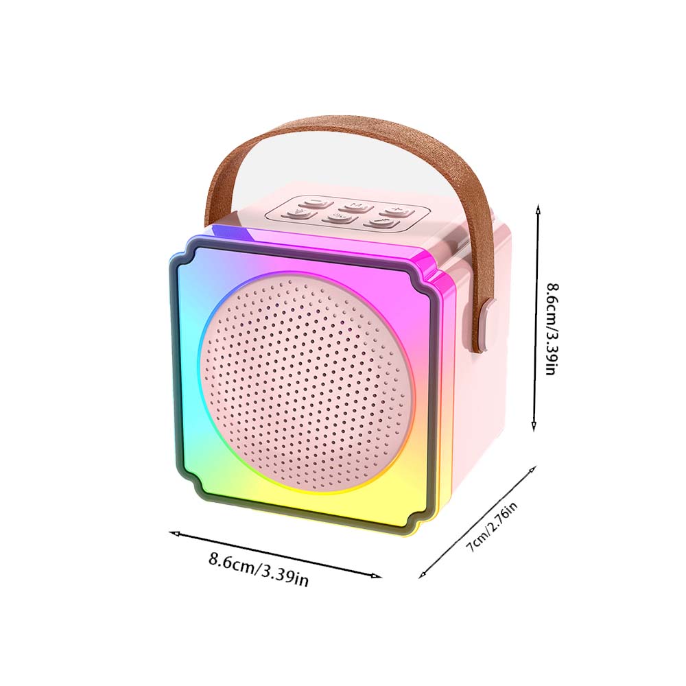 Portable Multifunction Karaoke Machine with 2 Wireless Microphones, USB Rechargeable Handheld KTV Smart Karaoke Toy with 5 Magic Sound Effects, Suitable for Home, Party, Festival