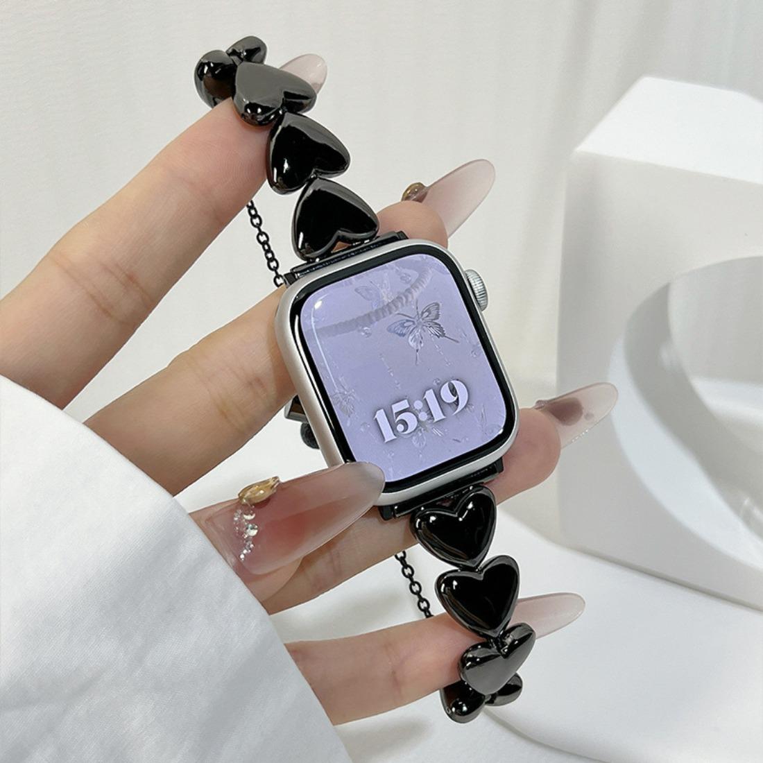 Stylish Love Apple Watch Band for Women, Solid Metal Bracelet Strap, Luxury iWatch Band Compatible with Series 10/9/8/7/6/SE, Elegant Jewelry Watch Band for Daily Outfit & Party Look