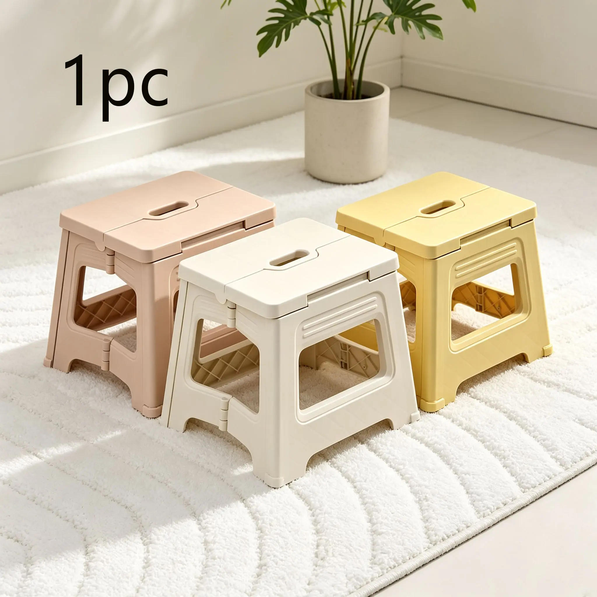 Adjustable Folding Plastic Stool, Portable Outdoor Travel Fishing Chair, Compact Home Use Small Bench, Durable & Lightweight Design