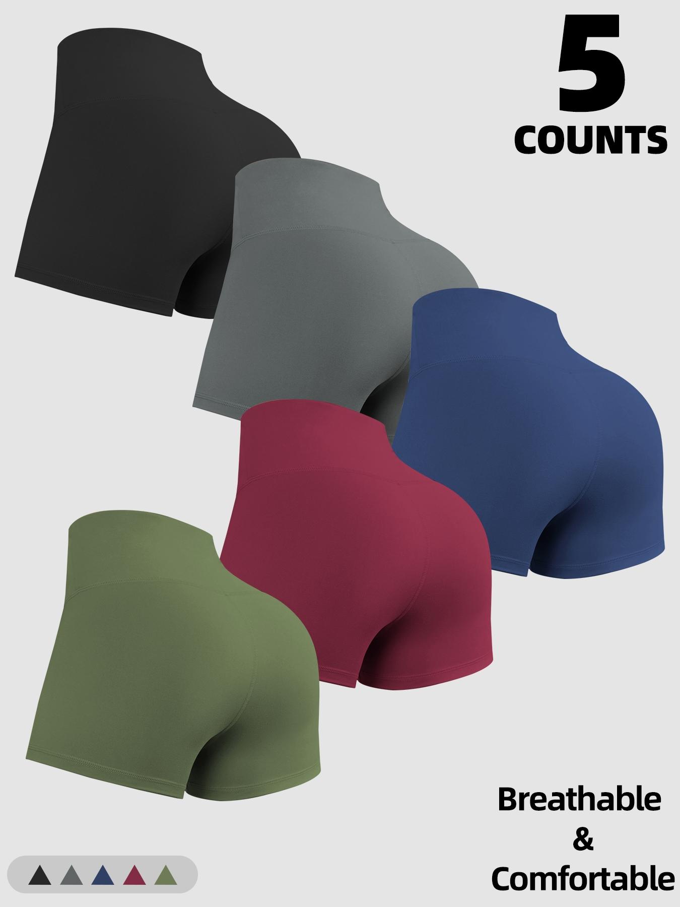 Women's Solid Color Gym Shorts, Breathable Comfortable High Stretch Shorts for Yoga Gym Workout Running, Ladies Sportswear for Summer