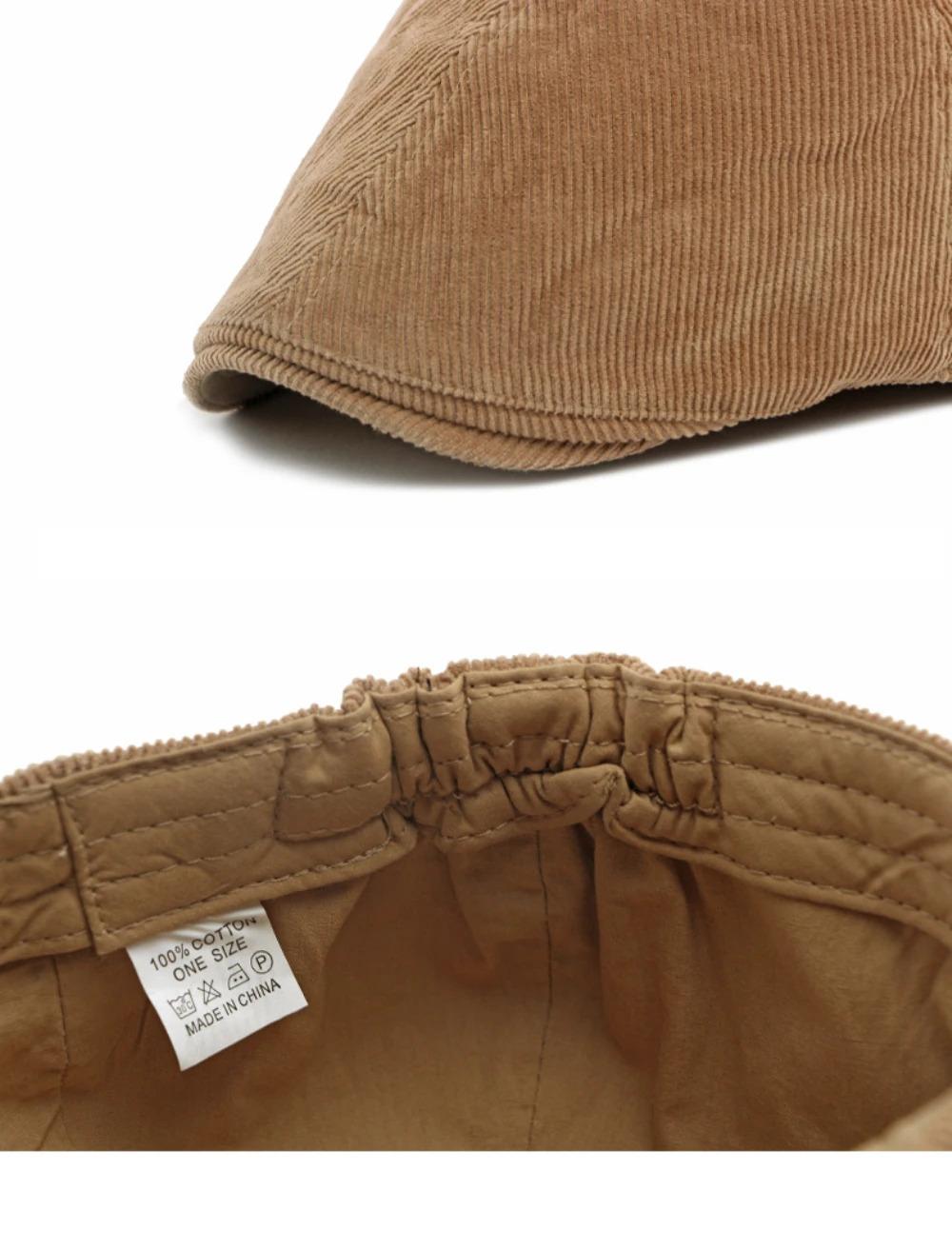 HT5051 Mens Berets Women Retro Artist Painter Beret Hat Spring Autumn Winter Flat Cap Male Female Corduroy Octagonal Beret Caps