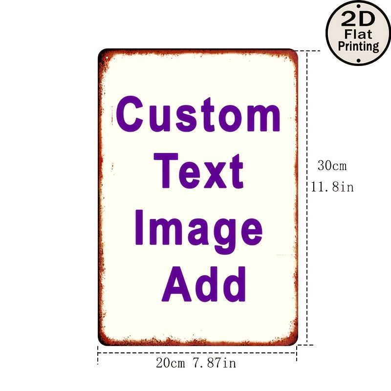 2D FlatCustomizable Metal Sign - Personalized Text/Image/Logo, UV Printed Durable Metal Wall Art Easy Wall-Mounted Installation for Home, Office, Bar, Kitchen Decor - Thoughtful Gift for Employees, Customers, Family, Metal Wall Art Decor, Bar Decoration