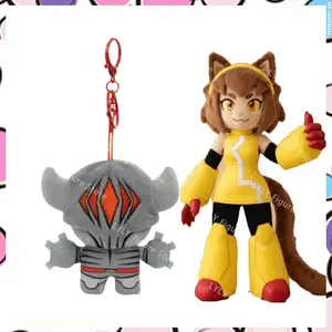 Gameoverse Glitch Kit Plush Soft Stuffed Toy Gray Robot Keychain Doll Anime Figure Collectible Gift For Fans Keyring Bag Charm