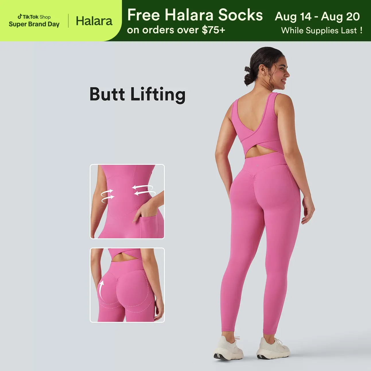 Halara UltraSculpt V Neck Tummy Control Butt Lifting Workout Jumpsuit with Pockets Halara UltraSculpt V Neck Tummy Control Butt Lifting Workout Jumpsuit with Pockets