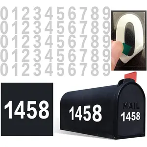 1.5 inch Mailbox Numbers for Outside, 50 count Reflective Number Stickers with Sticky Tab for Easy Backing Separation, Pre-cut for Effortless ,  Self Adhesive Vinyl Address Numbers for Houses
