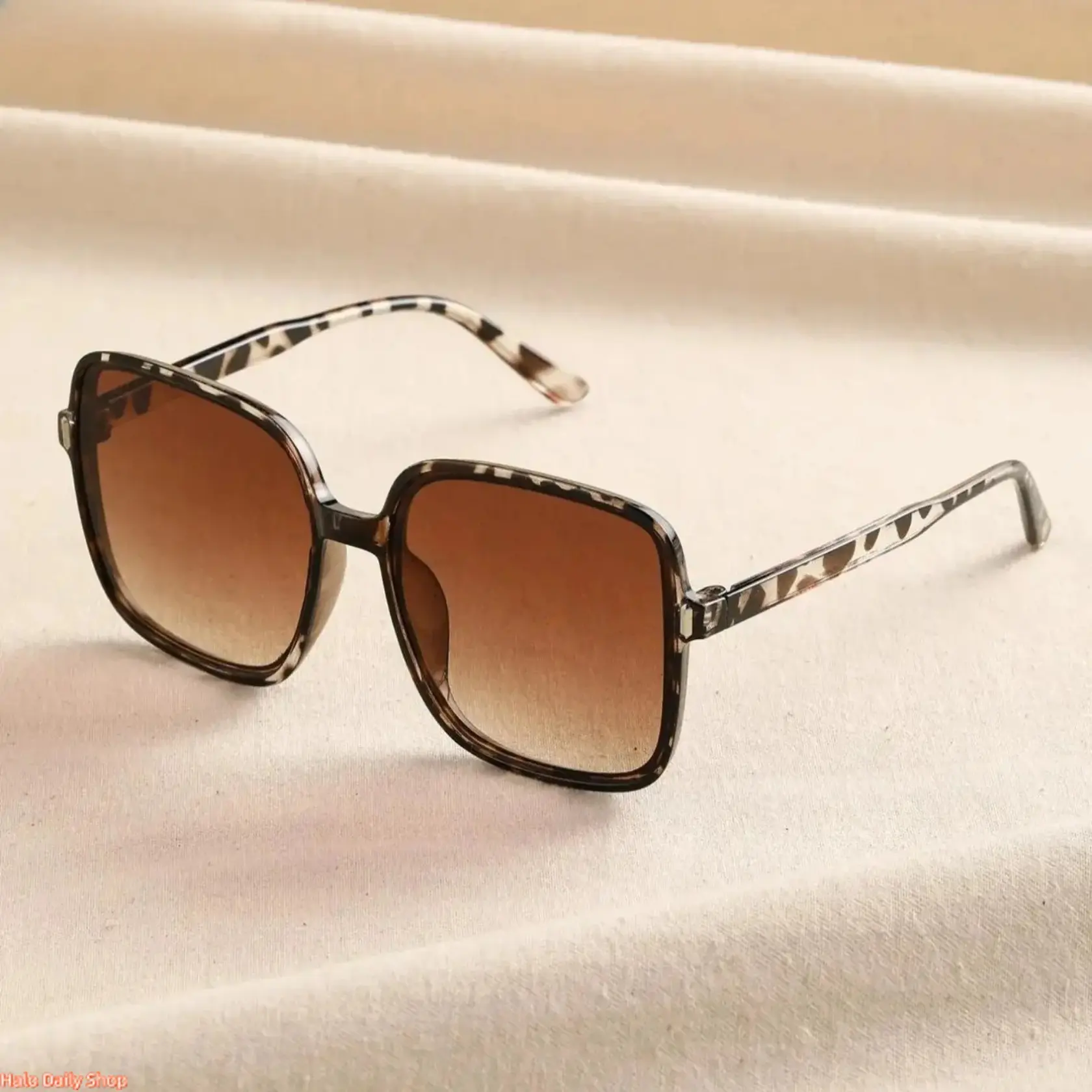Retro Animal Print Unisex Sunglasses, Polyamide Tortoiseshell Rectangle Frames, UV400 Lens Protection, Street Fashion & Daily Travel Casual Outdoor Eyewear, Polyamide Frame