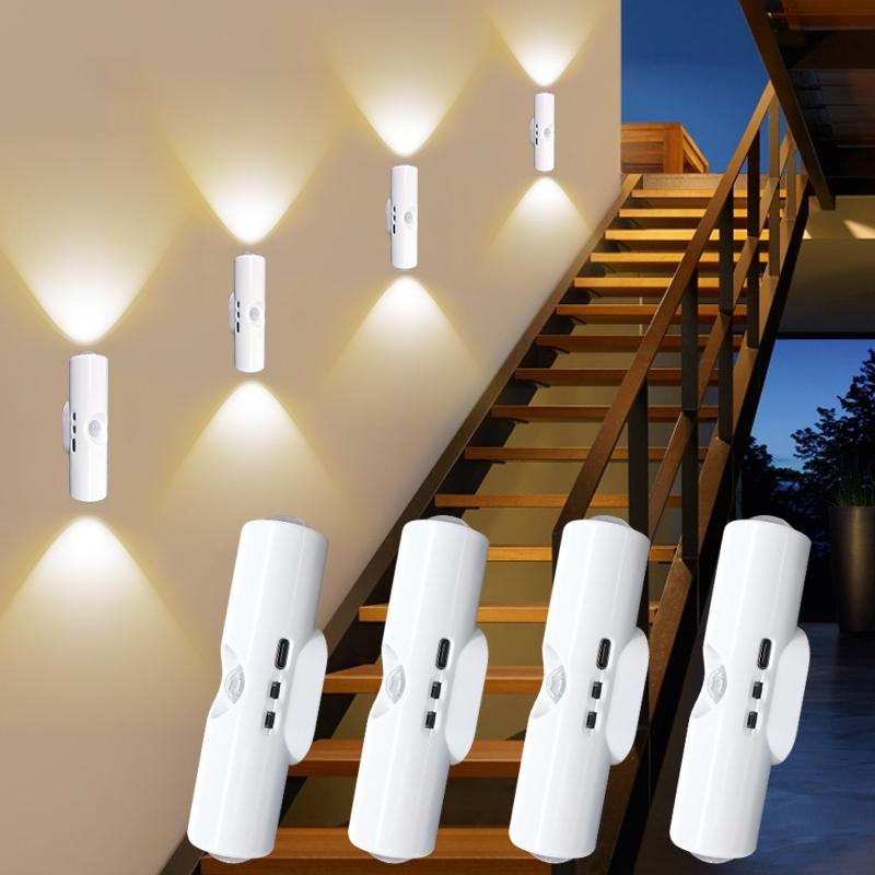 USB Rechargeable Motion Sensor Wall Light, Led Wall Light, 3000K-6000K Wall Mounted Night Light, Magnetic Wall Light for Wardrobe, Bathroom, Closet, Hallway, Toilet #GLOBAL PICKS