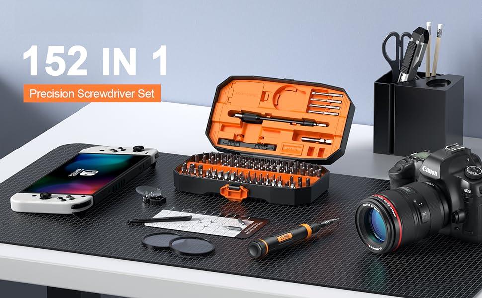 152 in 1 Precision Screwdriver Set, Tool Gifts for Men, Magnetic Tool Kit with Torx Triwing Bits, Repair for Electronics,Macbook, Laptop, PC, RC, PS5, iphone,Jewelers, XBOX, Glasses