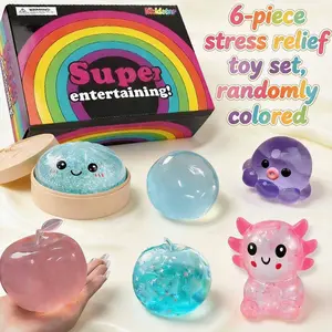 6 Piece Blind Box Malt Sugar Stress Relief Fidget Toys, Creative Slow Rebound Soft Squishy, 6 Styles, Party Gift Set, Squishy Sensory Fidgets