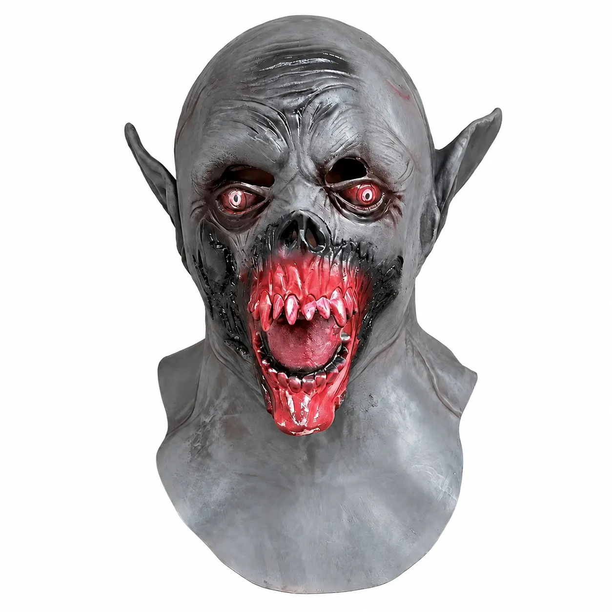 Horror Zombie Devil Mask Halloween Thrilling Latex Full Head Mask Realistic Face Prop, Perfect for Haunted House Role Play Parties