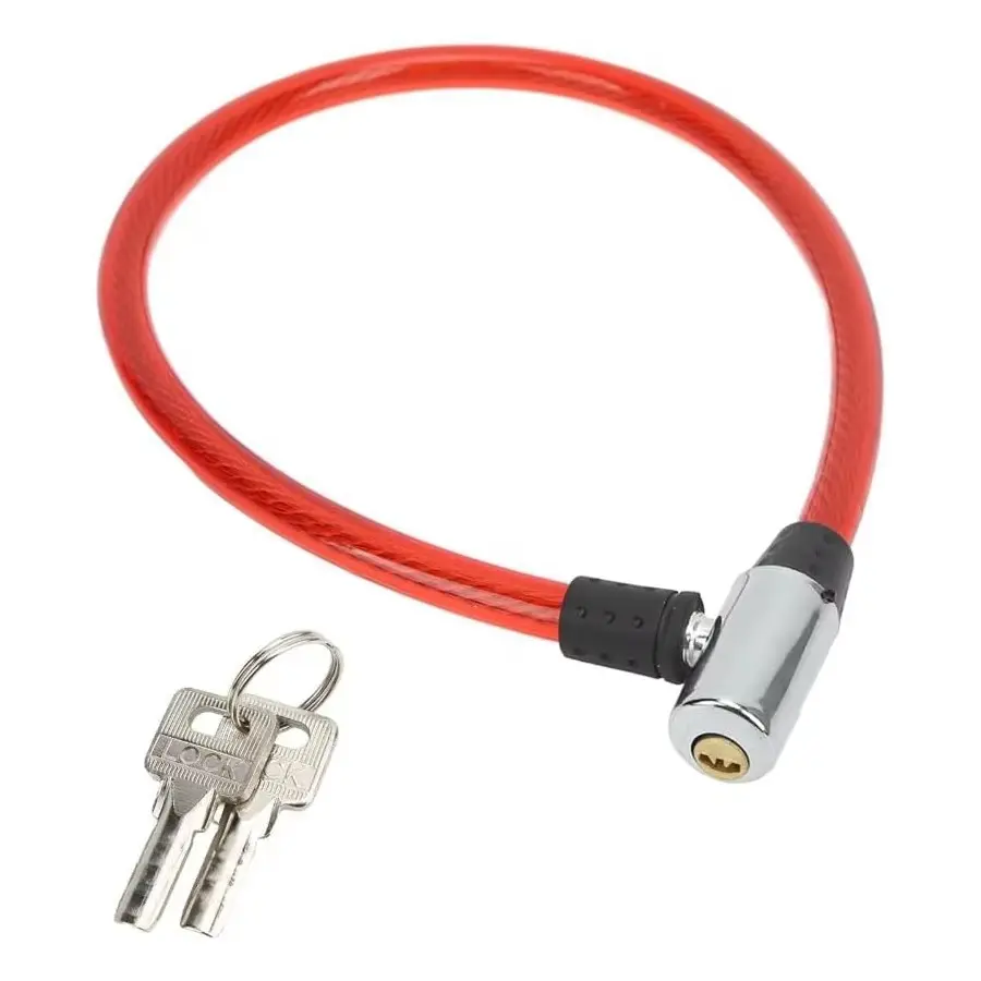 Keyed Bicycle Lock Cable, 2 Feet X 13mm Anti-Theft Bike Security Lock Wire, Ideal for Bicycles, Motorcycles, Scooters, Cycling Accessories