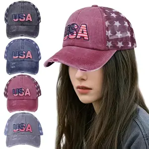 Wholsale Fashion USA Flag Camouflage Baseball Cap For Men Women Snapback Hat Army American Flag Bone Trucker High Quality