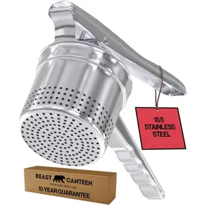 Potato Ricer - Ricer for Mashed Potatoes, Made of 18/8 Stainless Steel, Make Fluffy Smooth Mashed Potatoes & Rice Cauliflower, Vegetables, Professional Kitchen Tool, Press, Large Masher