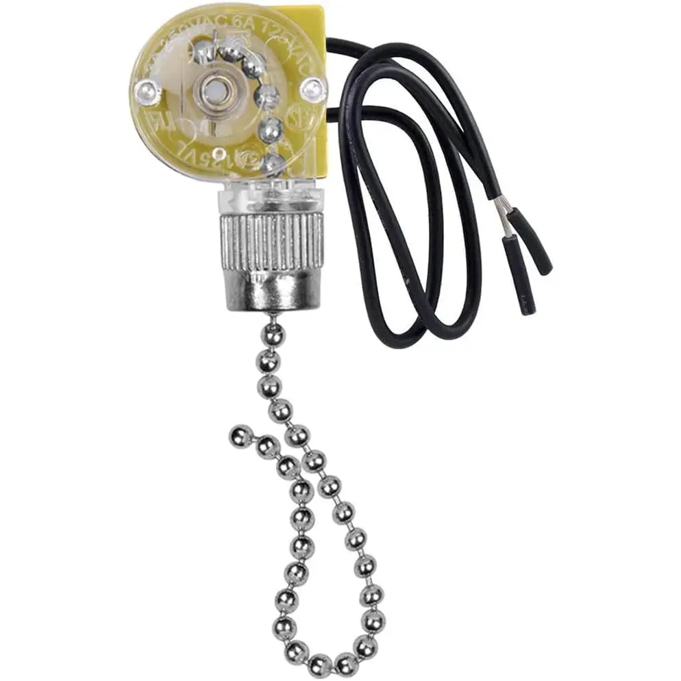 Ceiling Fan  Zing Ear ZE-109,Two-Wire Light -Off with Pull Chain Cords Compatible with Hunter Ceiling Fans Lights Lamps and Wall Lights, Nickel  1 Pack