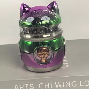 2.8inch/70mm Pink Cat Mini Manual Pepper Mill Peppercorn Dry Spice Grinder Compact Kitchen Seasoning Tool Home Cooking Meal Prep
