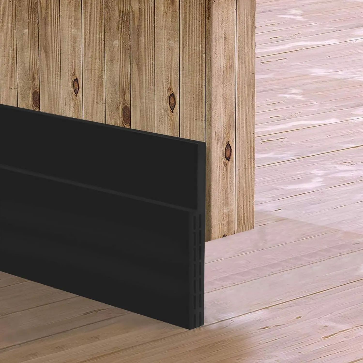 [ Upgrade] Huge Gap Door Draft Stopper,3-2/5"W Widened Door Sweep for Interior and Exterior Doors - Guard Against Drafts, Dust, Noise and Unwanted  (3-2/5"W x 39" L, Black)…