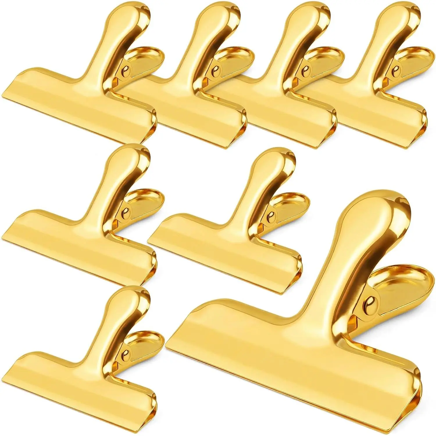 Chip Clips Bag Clips  Stainless Steel Clip for  Storage | Air Tight Seal Chip Bag Clip 3 Inch   Clip for Snack,Chips,Kitchen Decor,&Office Paper Heavy Duty Clips-8 Pack