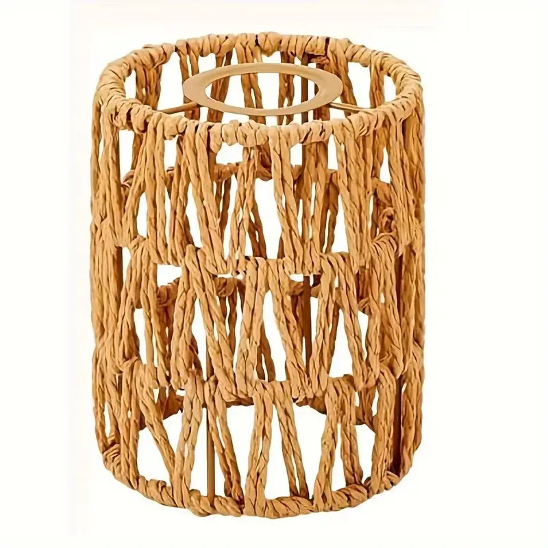 Paper Rope Pendant Light Shade, Simple Design Lampshade, Creative Decorative Lampshade for Guest House, Restaurant, Hotel, Handmade Woven Paper Rope