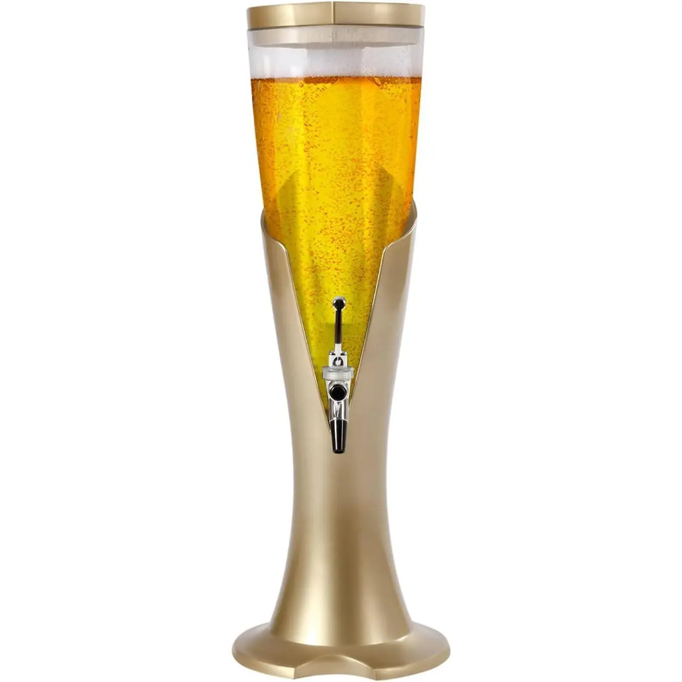 3L/100oz Beer Tower Beverage Dispenser with Spigot & Ice Tube, Mimosa Tower Drink Dispenser, Margarita Tower, Tabletop Liquor Dispenser for Bars, Parties, Pubs, Restaurants Utensils