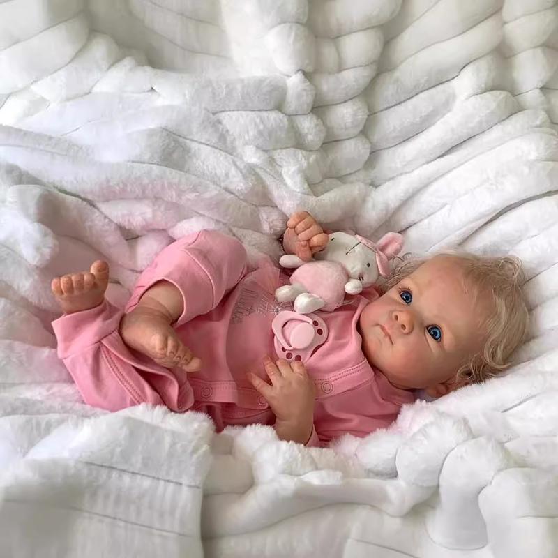 18inch Realistic Vinyl Rapunzel Reborn Doll Bettie Lifelike Silicone Skin, Hand-Rooted Hair & Weighted Body Kira Reborn Girl Doll with Gift Box for Kids and Women