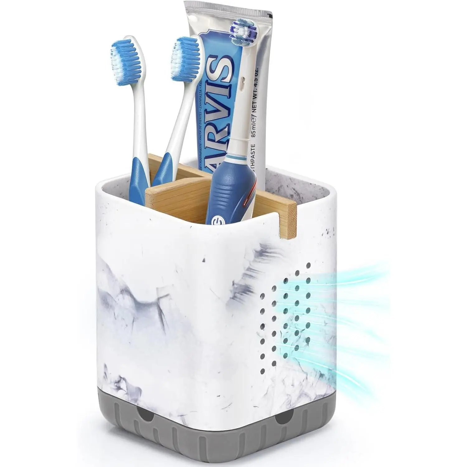 Toothbrush Holders, Kids Toothbrush Holder with Drainage, Detachable Anti-Slip Electric Toothbrush Holder, Toothpaste Organizer Storage Caddy for Bathroom Countertop, Shower, Kitchen, Vanity