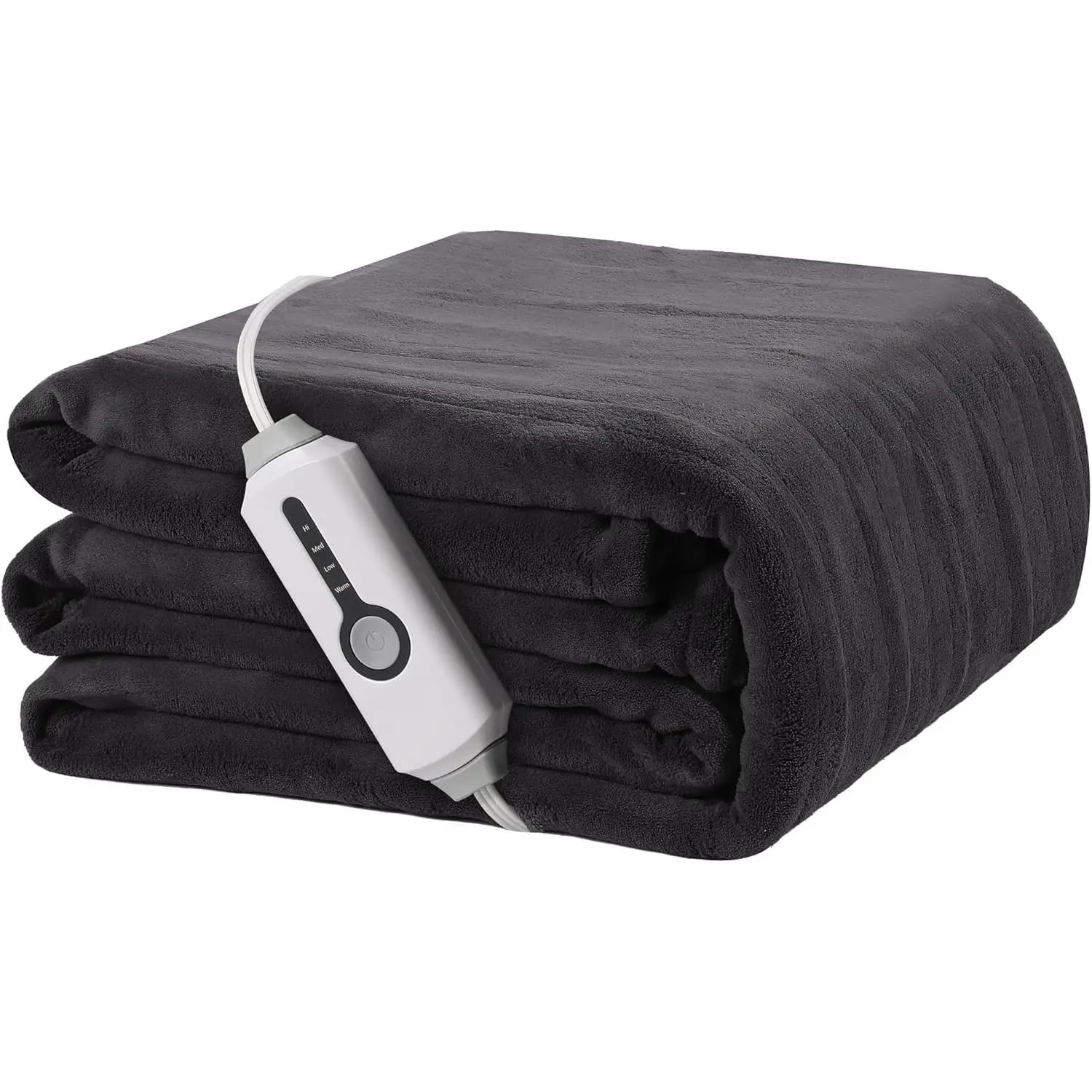 Electric Heated Blanket 72"x84" Full Size Soft Coral Fleece with 4 Heating Levels 10 Hours Auto-Off Machine Washable Cozy Plush Fabric for Home Women's Gift Dark Gray