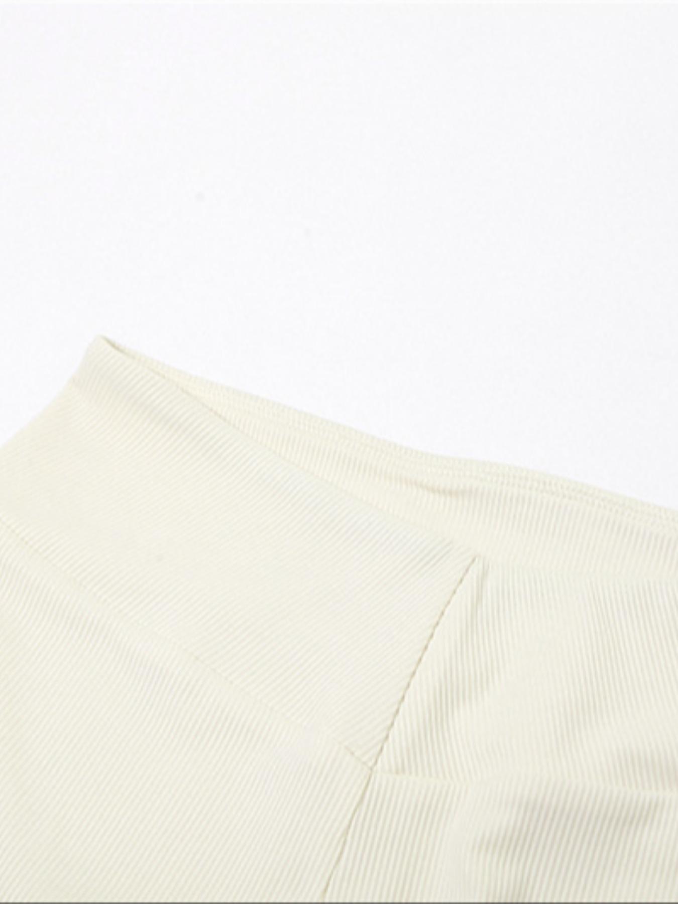 Women's Casual Two-Piece Set, Plain Color Crop Top & Flare Pants, Summer Fitted, Moderate Knit Fabric, Stylish Ladies' Clothing Women's Casual Two-Piece Set, Plain Color Crop Top & Flare Pants, Summer Fitted, Moderate Knit Fabric, Stylish Ladies' Clothing