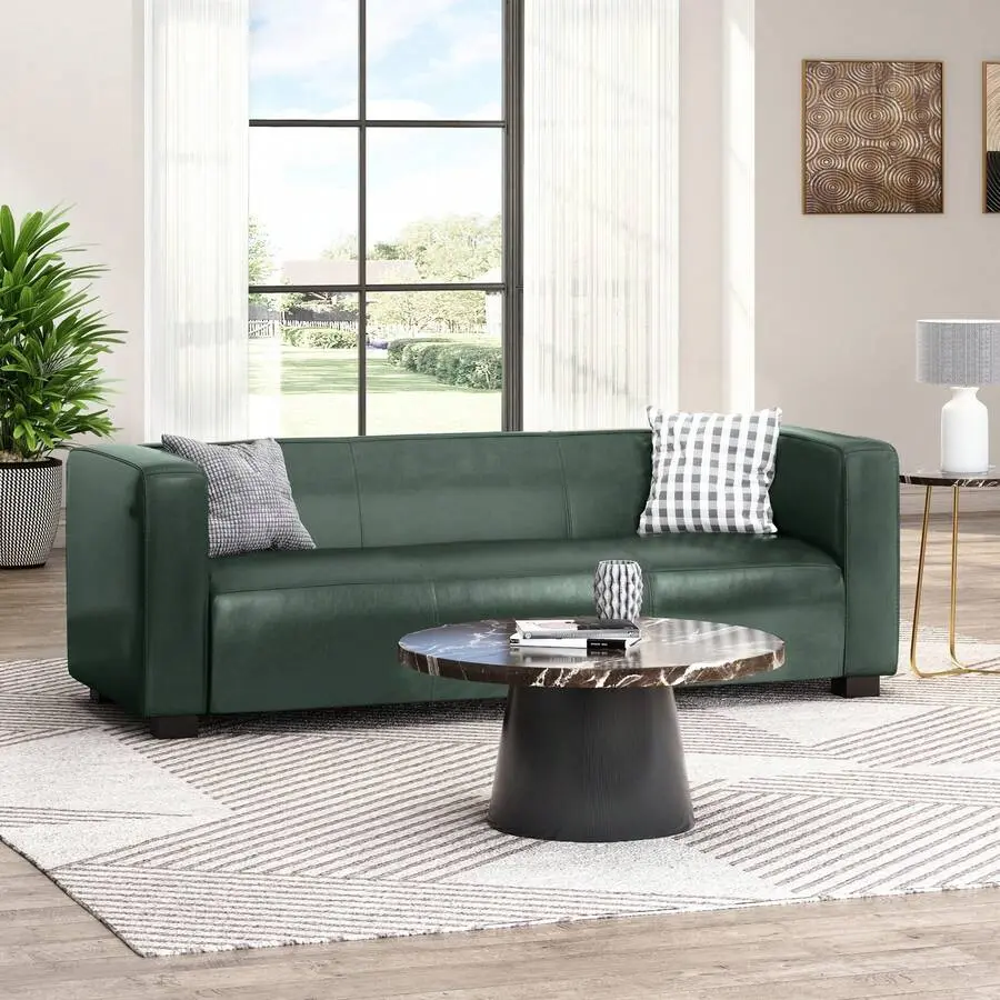 Denippa Modern 3-Seater Sofa Contemporary Tuxedo Design Upholstered Couch With Birch Wood Legs, 80 Inch Wide Luxury Living Room Furniture, Soft Sectional Sofa Small Space, Comfortable Couches And Loveseats, Mid-Modern Sofa Bed Apartment, Home Theater Seat
