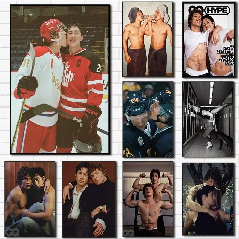Heated Rivalry Ilya Rozanov & Shane Hollander LGBTQ Unisex Love Scenes Artistic Poster Print, Canvas Painting Wall Decor - Home Inspo Wall Pictures for Room Decoration, Home Supplies
