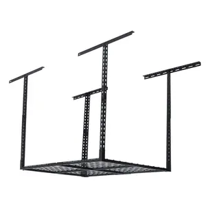 Heavy Duty Garage Ceiling Storage Racks, 48" x 36" Adjustable Cold Rolled Steel Overhead Storage Organizer for Garage Space Saving