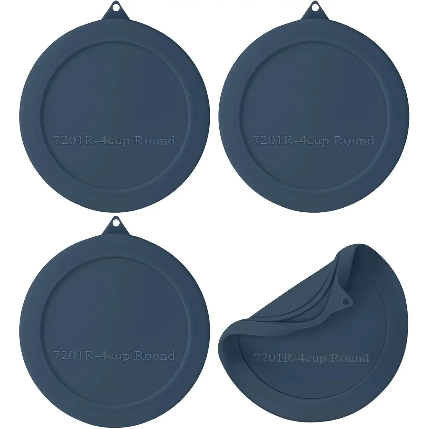 for Snapware 7201R 4 Cup Round Glass Storage Containers (Containers Not Included) (Navy Blue - 4 Pack)