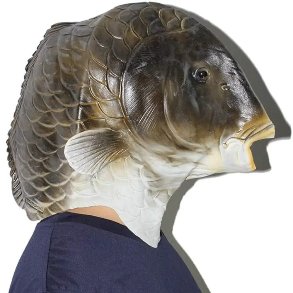 Halloween Fish Head Mask, Realistic Animal Fish Latex Full Head Mask, Funny Cosplay Party Costume Mask, Halloween Prank Party Decoration