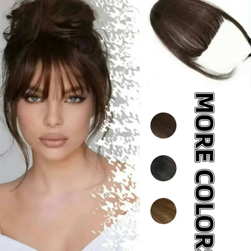 Fashionable Short Straight Hair Bangs, Natural Looking Fluffy Gorgeous Hairpieces for Women, Synthetic Hairpieces for Daily & Cosplay & Costume Party Decor, Synthetic Wig