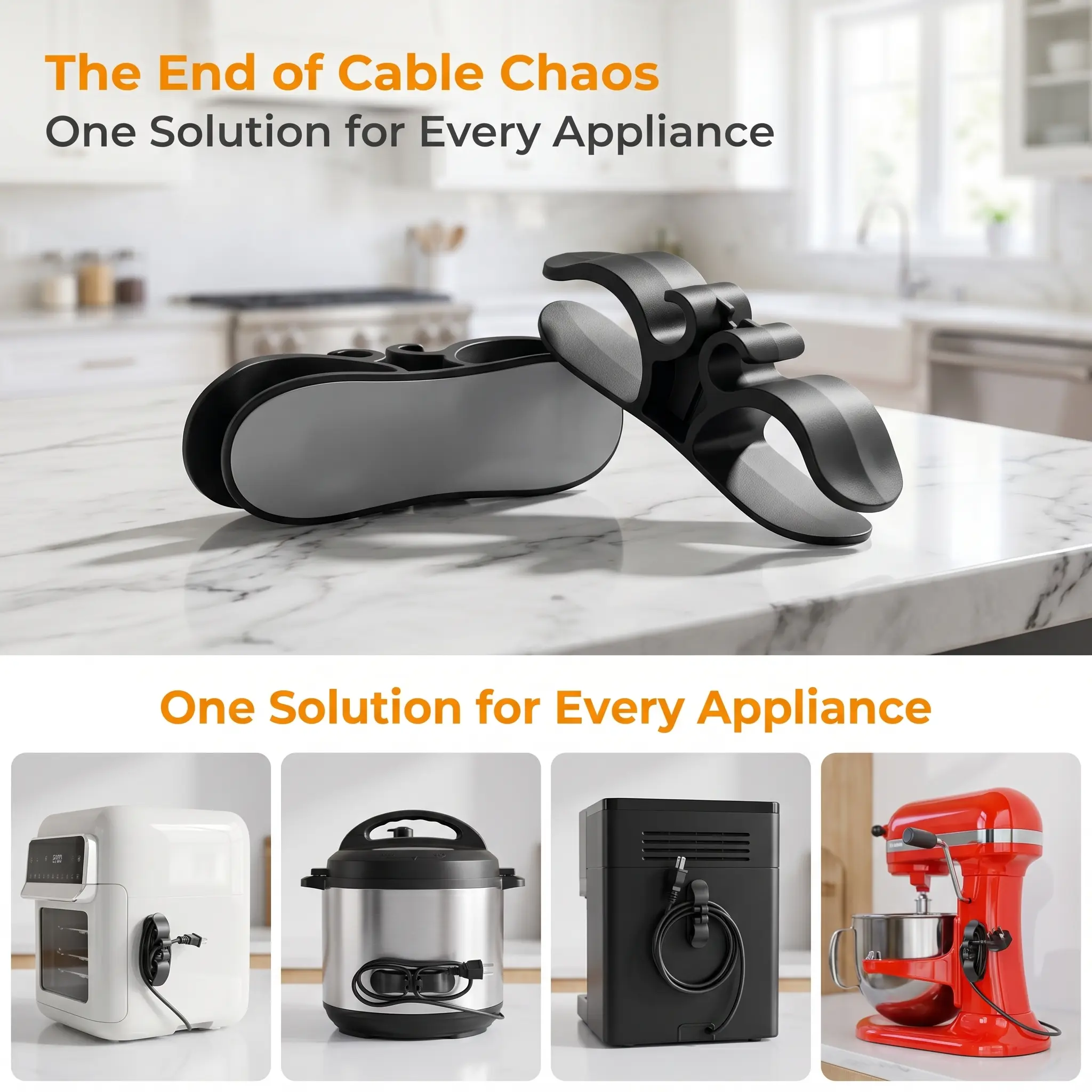 10 PCS Cord Organizer for Appliances Upgraded Kitchen Cord Keeper with 3M Glue & TPR Silicone for Air Fryer Coffee Maker Blender Pressure Cooker Toaster Home Storage Hook cleaning supplies and tools household essentials household items-YY0