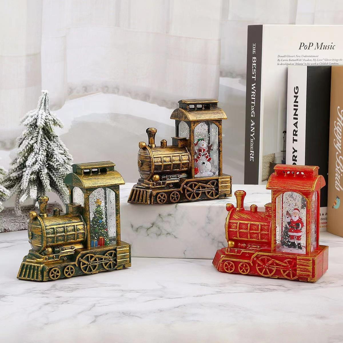 Christmas Water Car Decoration, Santa Claus Tree Snowman Wind Lamp, LED Mood Light, Magical Festive Night Light Gift, Holiday Decorations Supplies, Home Decor Ornament