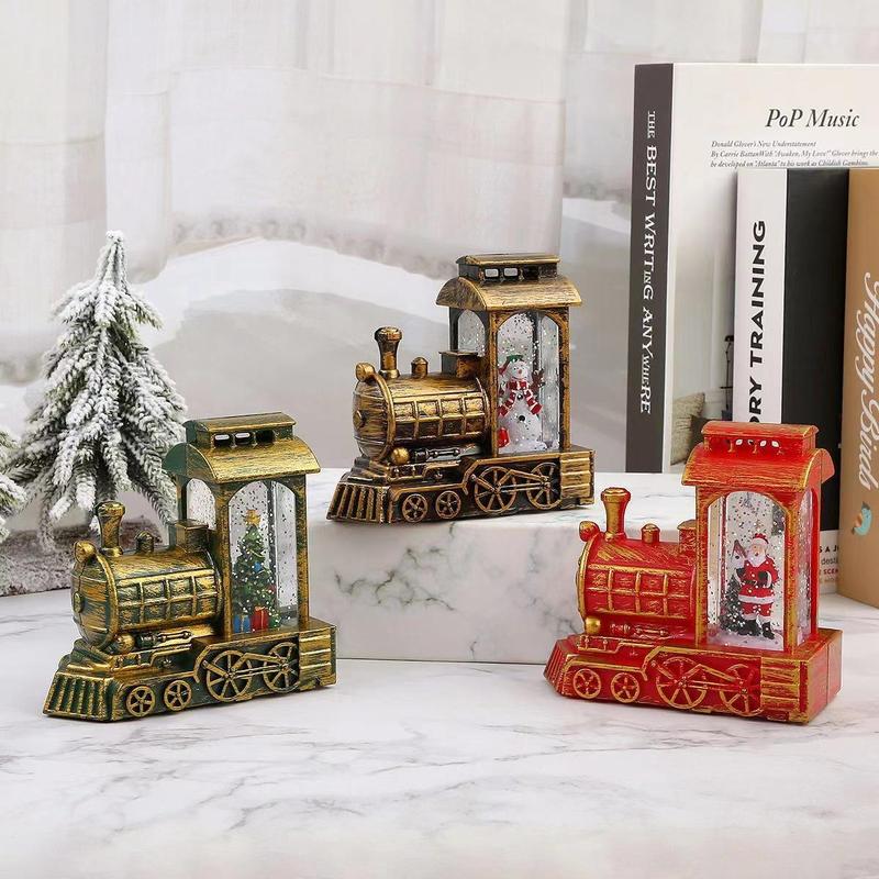 Christmas Water Car Decoration, Santa Claus Tree Snowman Wind Lamp, LED Mood Light, Magical Festive Night Light Gift, Holiday Decorations Supplies, Room Decor Ornament