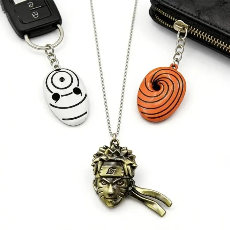 Naruto Anime Mask Keychain Car Keychain Uchiha Itachi Uzumaki Naruto Alloy Bag Pendant Key Ring Boys Girls Cosplay Accessories